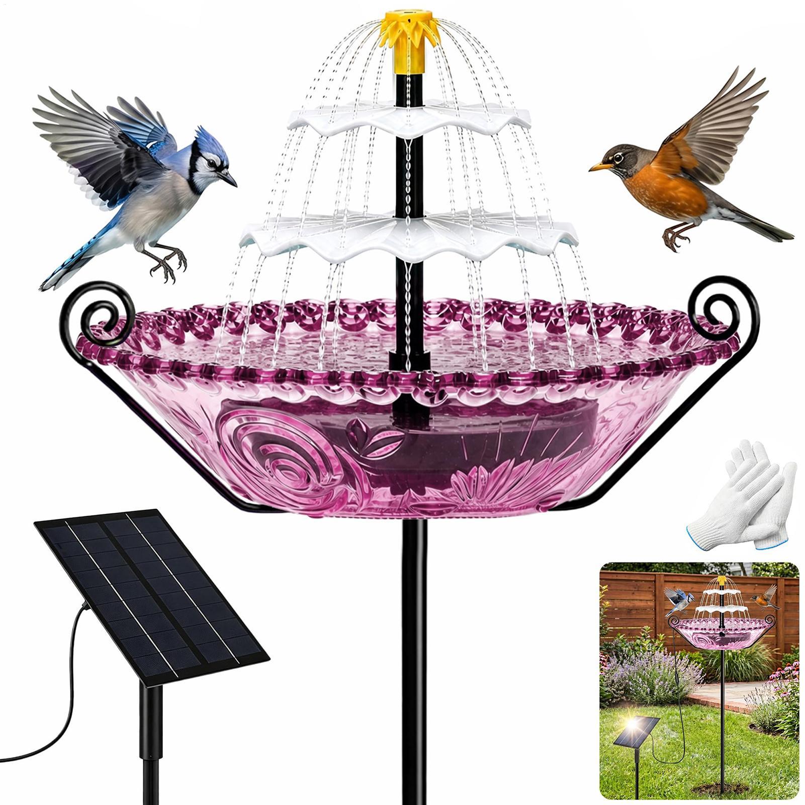 Power Outdoor - Vogelbad Op zonne-energie werkende Bluebird-watercontainer Buiten