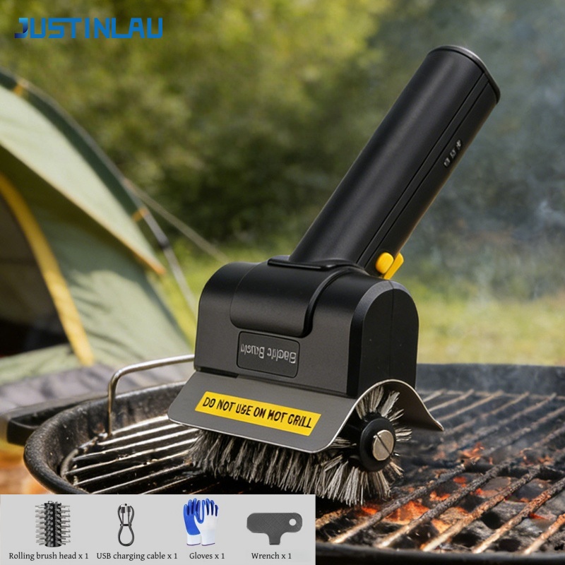Outdoor Power Grill - JUSTINLAU Elektrische grillborstel voor het verwijderen