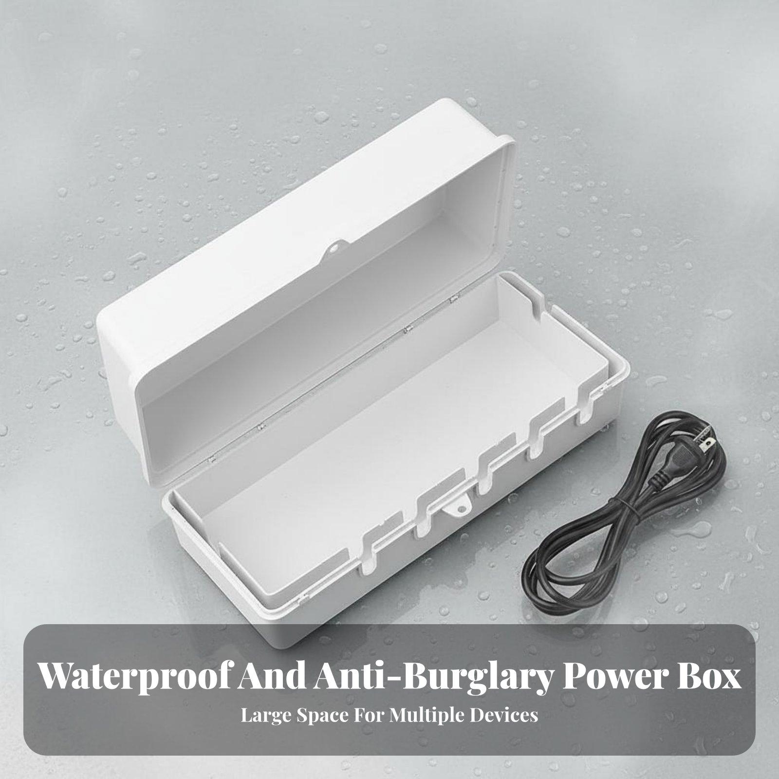 Outdoor Power Strip - Waterdichte stroomstripsdoos, stofdichte, afsluitbare buitenstroombehuizing voor