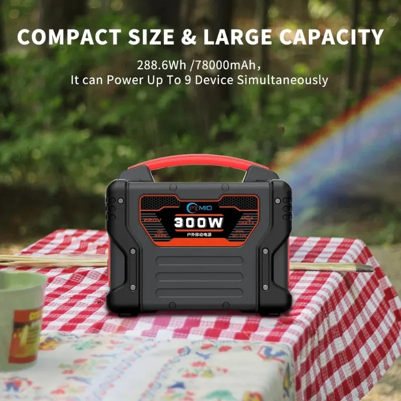 Quality Outdoor Power - Hoogwaardige 300W draagbare krachtcentrale 299.7Wh zonnegenerator