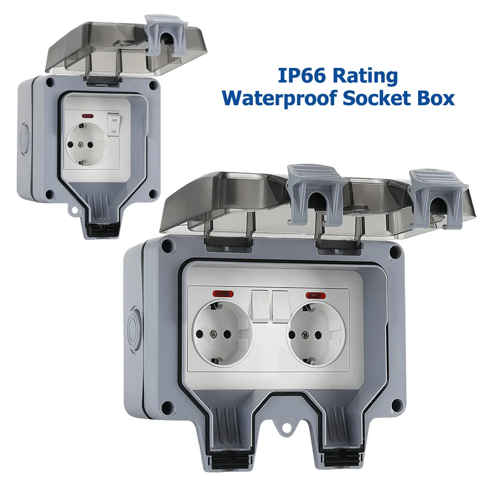 Outdoor Power Strip - Europese stijl buitenstopcontact met schakelaar en