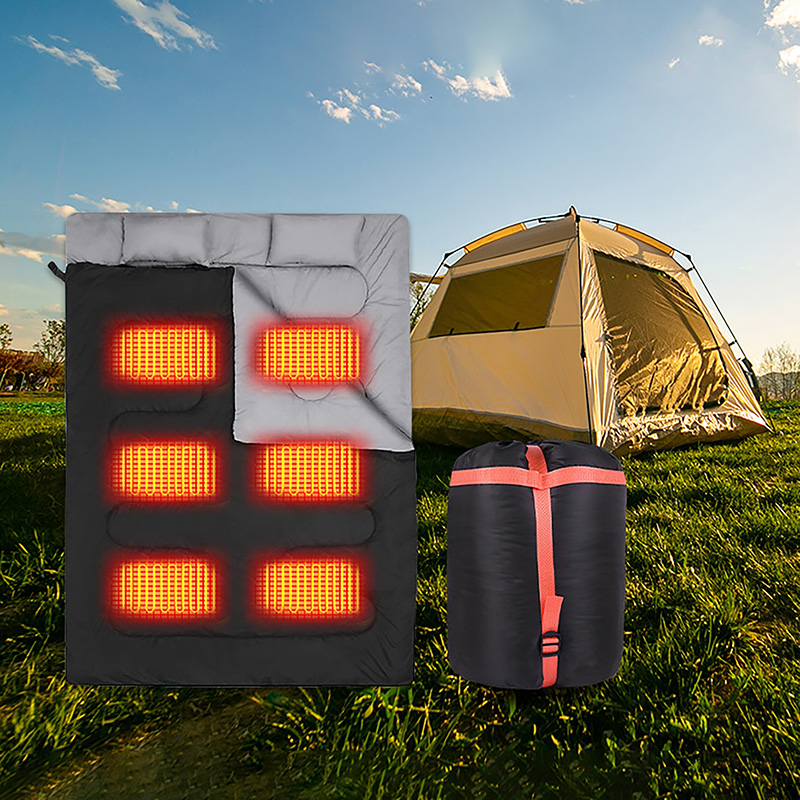 Outdoor Power Pedestal - Dubbel verwarmde slaapzak Outdoor Camping 3-snelheidsaanpassing
