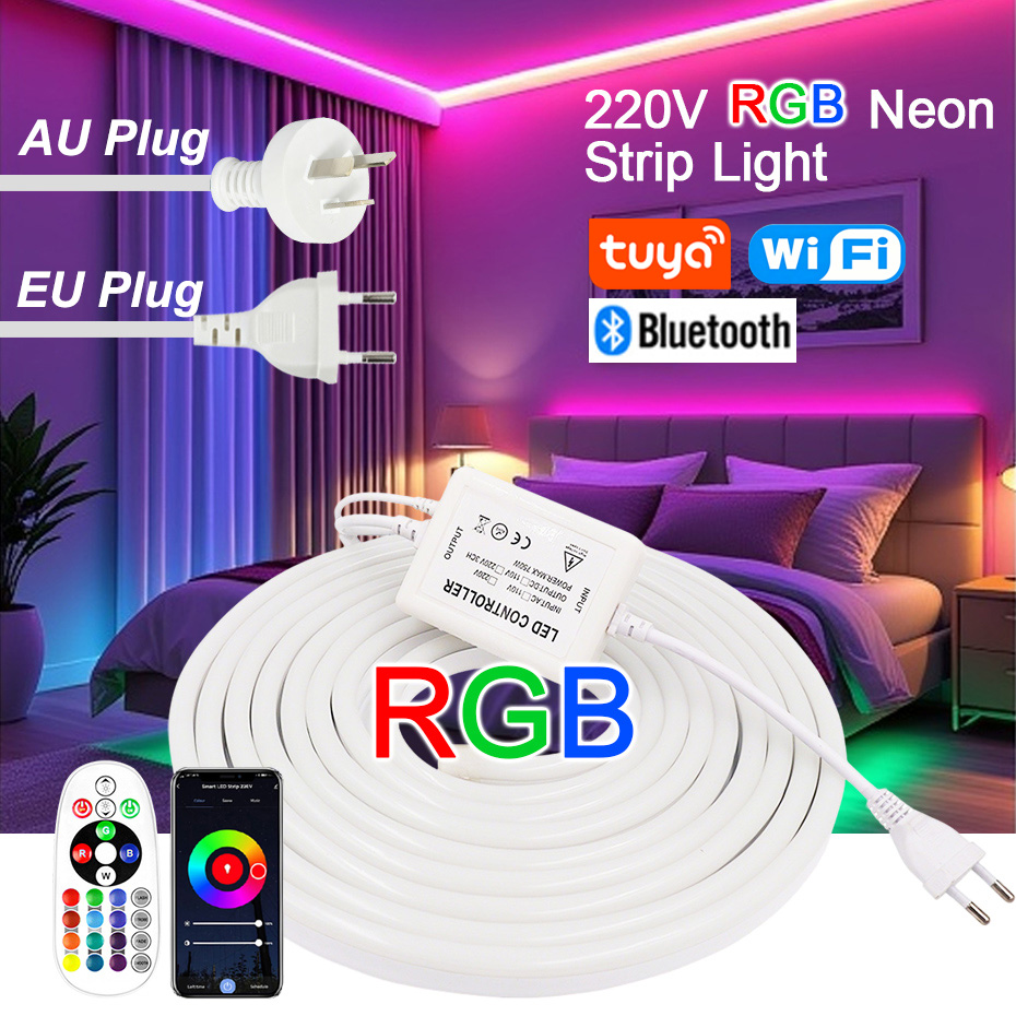 Outdoor Power Strip - 220V RGB LED Neon Strip met