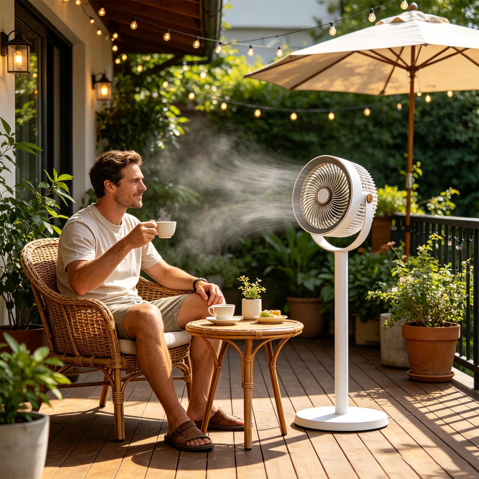 Outdoor Power Pedestal - Staande ventilator Oplaadbaar 5-snelheden Stil voetstuk