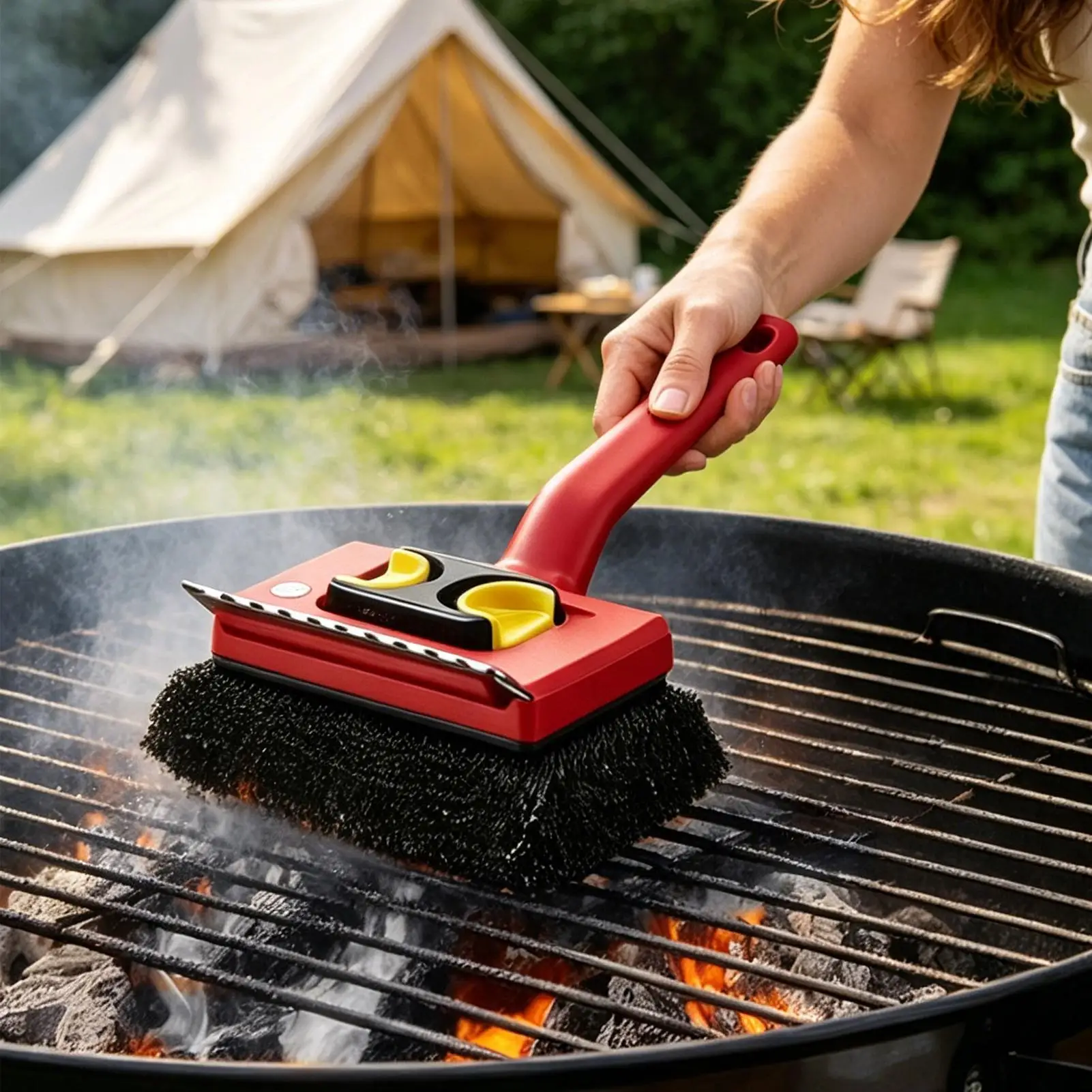 Outdoor Power Grill - Elektrische grillborstel met lange steel, duurzaam