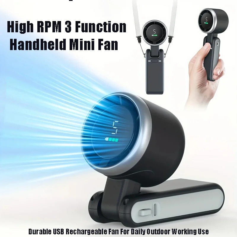 Outdoor Usb Power Supply - 5 snelheidsniveaus Mini-ventilator 3-functies Handheld USB