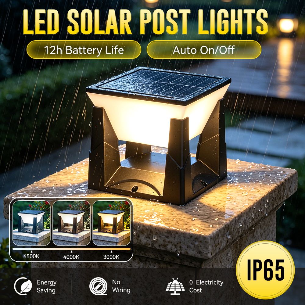3-kleuren zonne-postlamp IP65  - Outdoor Power Post recensie en prijs